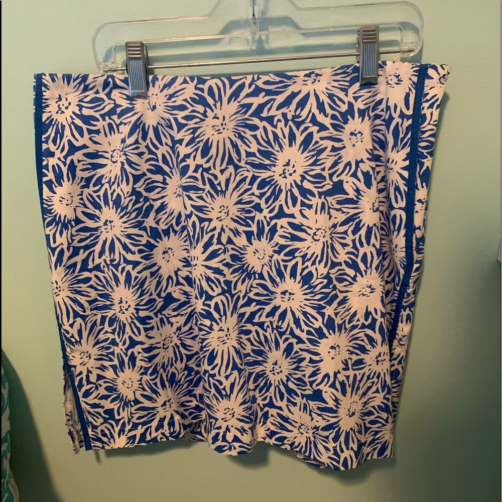 Blue and White Flower Mini Skirt